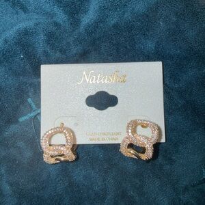 Natasha Couture Gold and Silver Loop Earrings